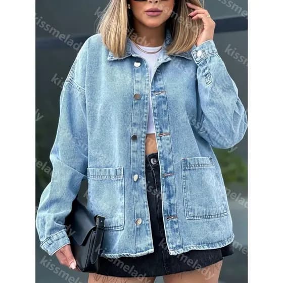 maisbonitomoda 8186 jaqueta jeans feminina casaco blusa casaco bulsas feminina de frio manga longa 8186