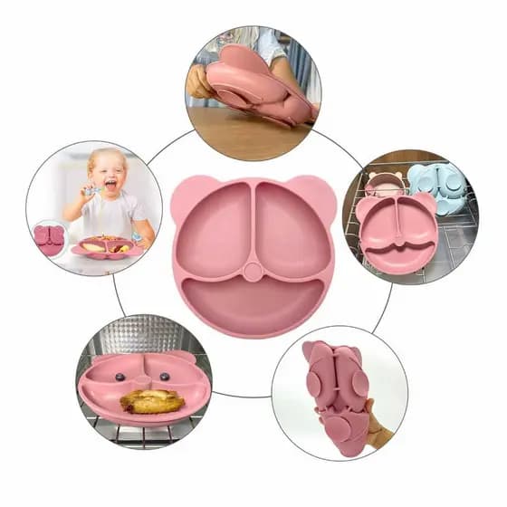 Kit 8 pçs de Alimentação Infantil Estampado Formato de Ursinho - SE504