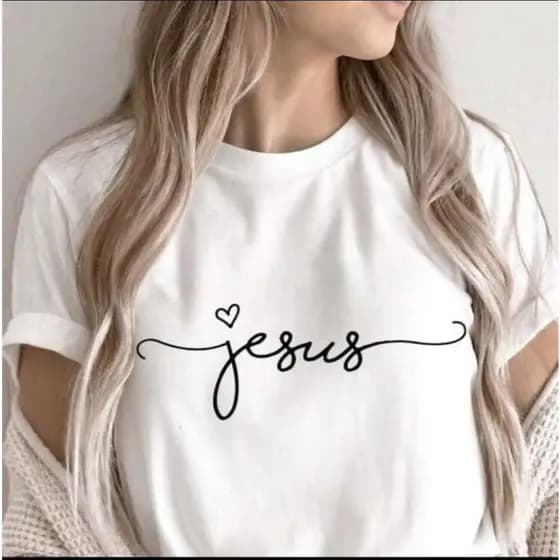 T-shirt Blusa Camiseta Feminina Jesus Deus Cristo Evangelica Catolica Religiosa 100% Algodão