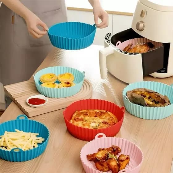 Kit com 6 Unidades de Formas de Silicone para Air Fryer - BPA Free