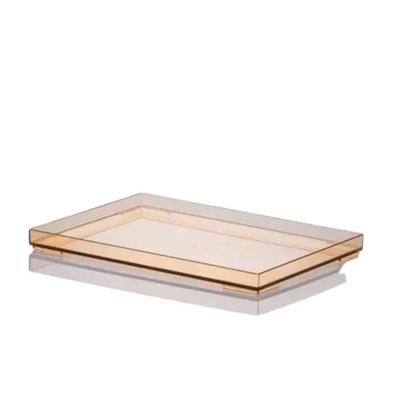 Bandeja 25 X 17 X 2 CM Acrílico Amber Para Organização
