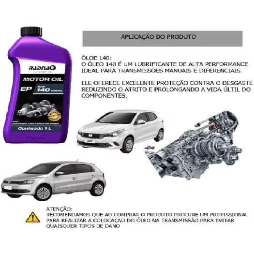 Oleo Ep 140 Câmbio Transmissão Diferencial Mineral 1 LITRO radnaq