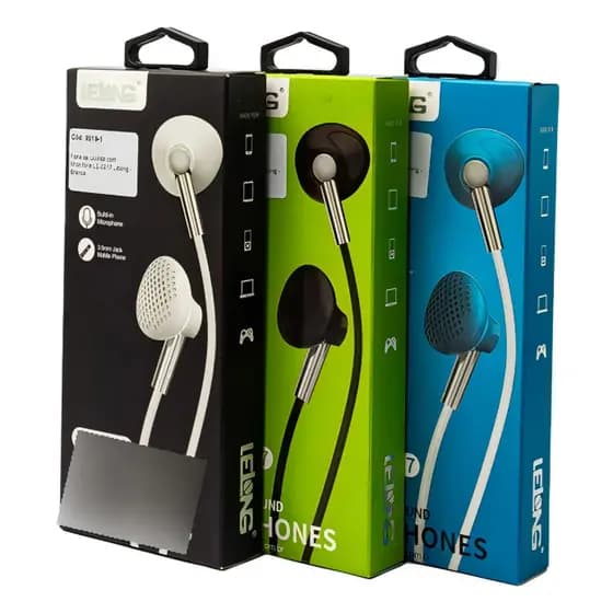FONES DE OUVIDO DE SOM ESTÉREO PARA CELULAR COM FIO 3.5MM LELONG LE-0217