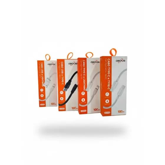 CARREGAMENTO RÁPIDO CABO 1M TIPO-C P/ TIPO-C - LIGHTNING P/ TIPO-C - USB P/ LIGHTNING - USB P/TIPO-C
