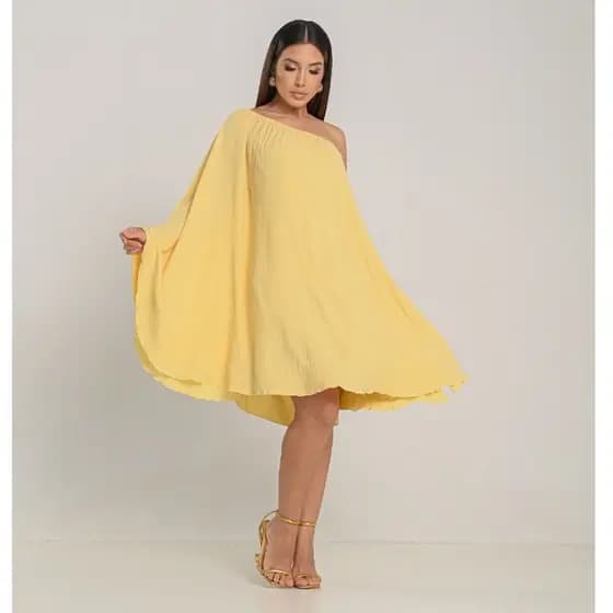 Vestido Feminino Curto Luana Um Ombro Só