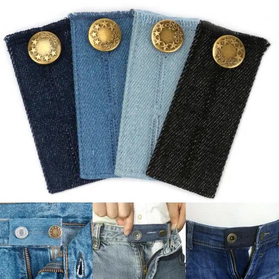 4pçs Extensor De Cintura Com Botão De Metal Para Calças Jeans Saia ANJIN