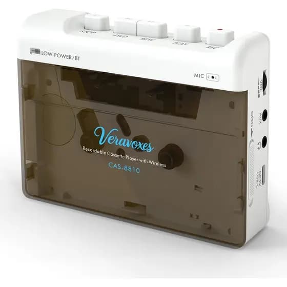 Leitor De Fita Cassete Bluetooth Portátil , Gravador De Reprodutor De Cassetes , Equipado Com Fone De Ouvido E Portas AU