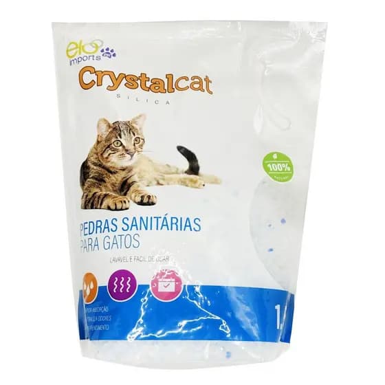 Kit Areia Sílica Premium Crystal Cat para Gatos 1,5kg 1un, 2un e 3un Elo Imports Envio imediato