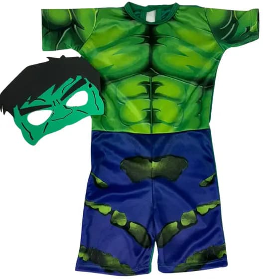 Fantasia Infantil Menino Hulk Festa Aniversario - Envio Imediato