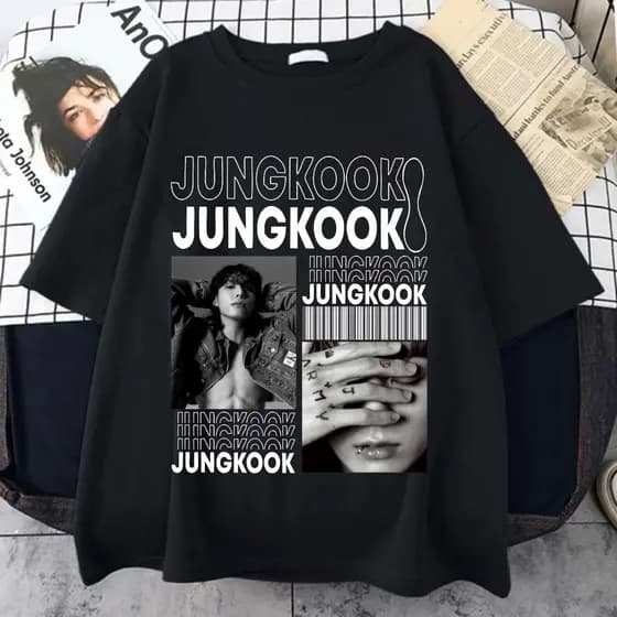 Camiseta 100% Algodão Moda Streetwear Jungkook