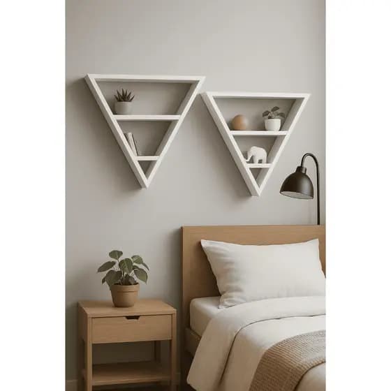 Prateleira Decorativa Triângulo Invertido - Kit com 2 Unidades