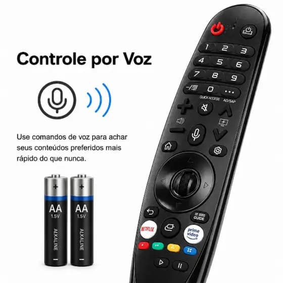 Controle Remoto Magic Tv LG Com Função Mouse e Comando de Voz Netflix Prime Video