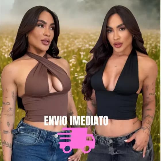 Kit 2 Blusa Croped Feminina Top Faixa Tendencia 2025 Multiformas Cores Disponiveis Suplex