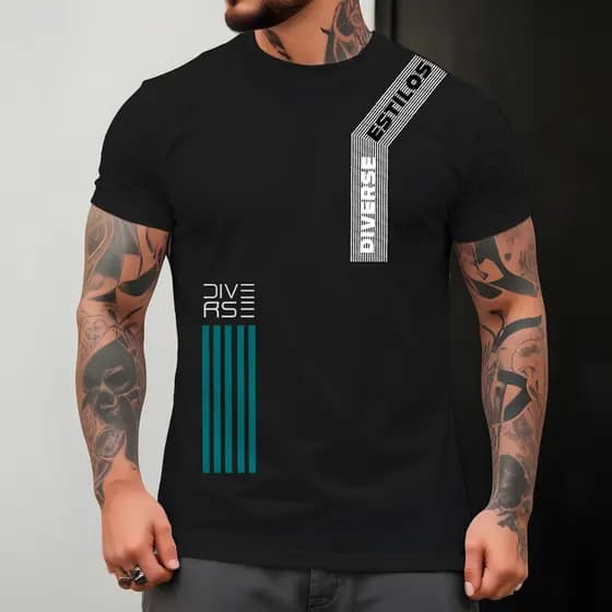 Camiseta Masculina Sport Plus Size Street T-Shirt Manfinity Blusa 100% Algodão Respiravel