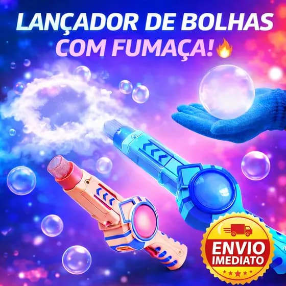 Brinquedo Varinha Mágica Bolha de Sabão com Fumaça + Luva Azul/Rosa Rosa Infantil Festa Crianças