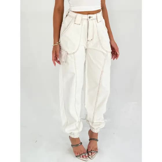 Anaoffice 8202 8203 8204 calca jeans mom sem rasacada colorido