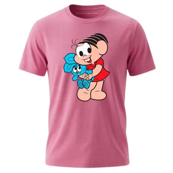 Camisa infanto-juvenil e adulto unissex da Monica , tecido leve e macio 100% algodão , confortável 30.1 .