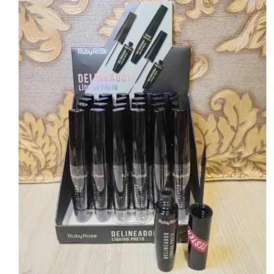 Delineador líquido preto Ruby Rose HB8406 olhas gatinhos