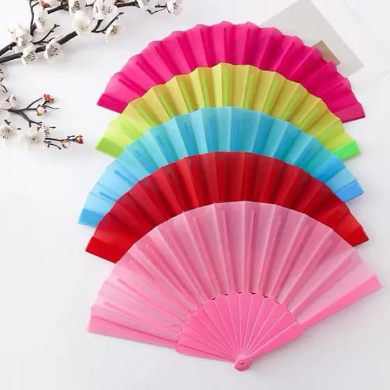 Leque Para Uso Dia a Dia Dança Festa Lembrancinha Liso Diversas Cores-p
