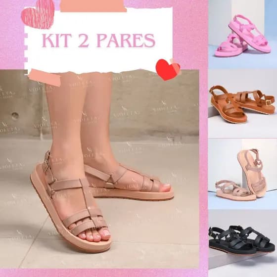 Pack 2 Pares Sandália Feminina Papete Birken: Máximo Conforto e Leveza