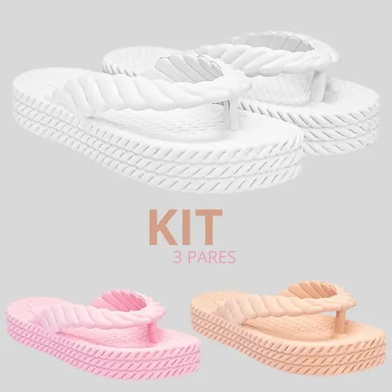 Combo 1 2 e 3 Pares Tamanco Feminino 3 Tranças Leve Macio Verão
