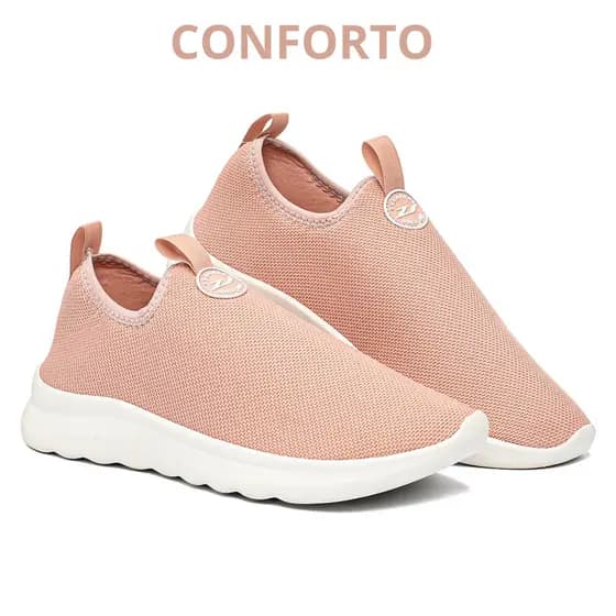 Tenis Calce Facil Feminino Macio Leve Preto Cinza