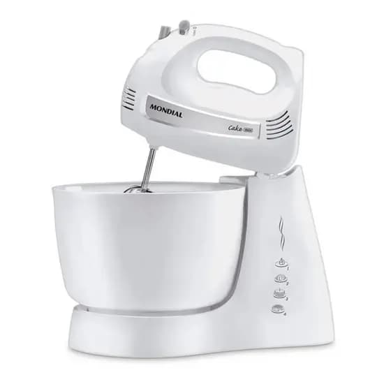 Batedeira Mondial Cake Premium 4 Velocidades + Turbo 500W Branco 220V - B-50-W