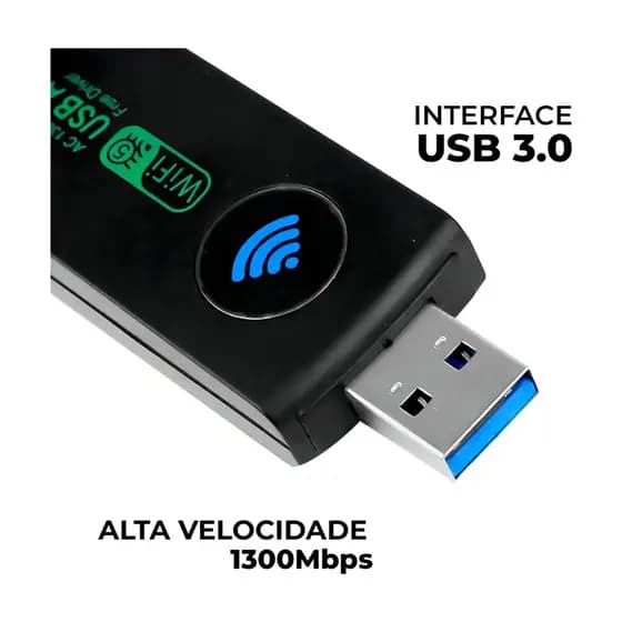 Adaptador Wifi Usb 1300mbps Dual Band Pc Notebook Gamer