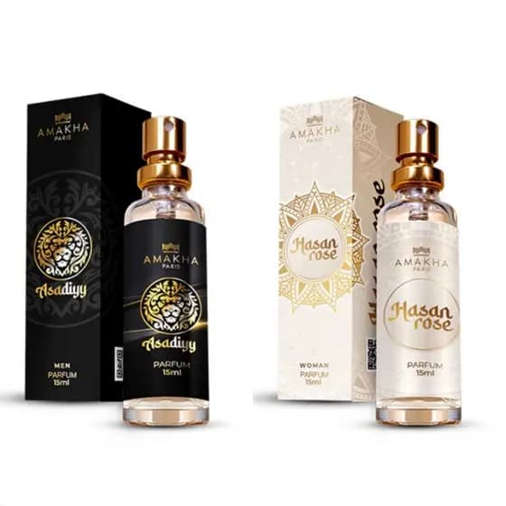 kit 2 perfumes Amakha paris Asadiyy e Hasan rose 15ml -JD novos