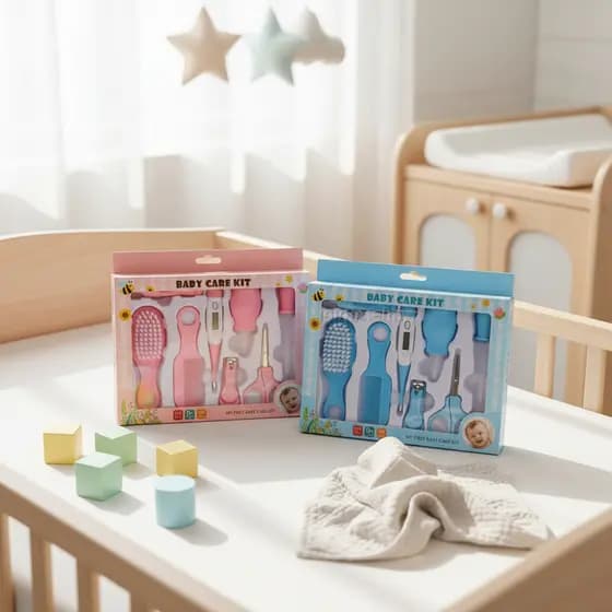 Kit 10 Peças Higiene Cuidados E Saúde Bebê Termômetro Recém Nascido