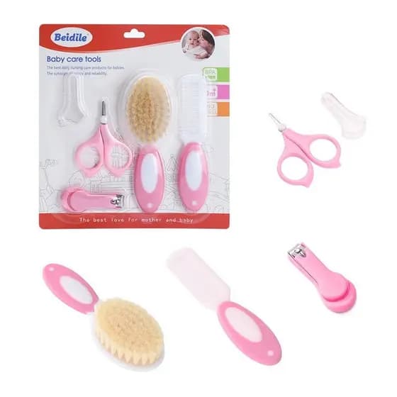Kit Higiene Bebê Completo 5 Peças - Para Recém-Nascido com Escova Macia