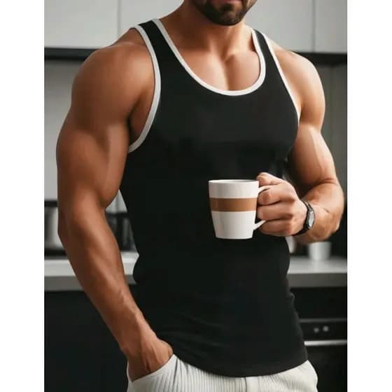 REGATA COM LINHA BRANCO PREMIUM MASCULINA AMERICANA CANELADA