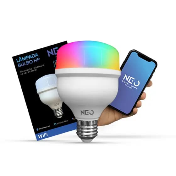 Kit 2, 3 ou 5 Lâmpadas Led Smart inteligente Wi-fi 2.4 GHz Bulbo Hp 30w 2700K/6500K RGB Colorido E27 Neo Avant