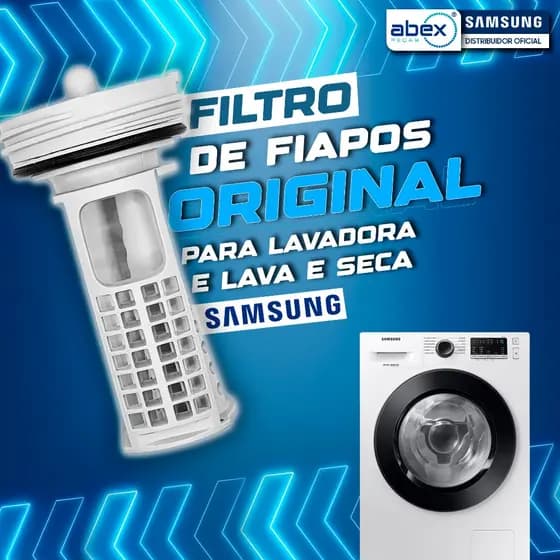 Filtro Fiapos Para Lavadora E Lava E Seca Samsung WD0854 WD10J WW11J WD106U DC97-15695A Original