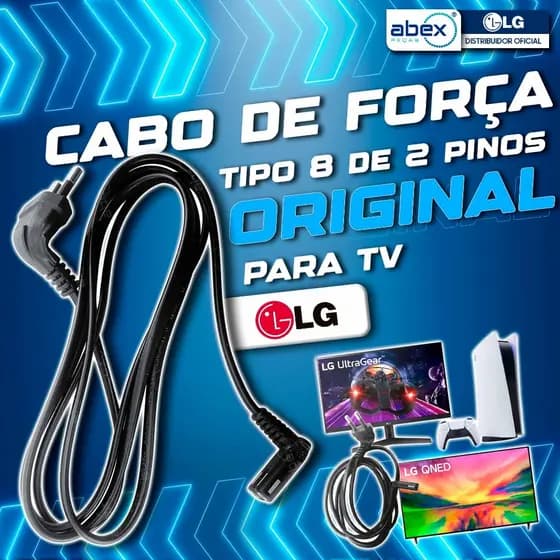 Cabo De Força Tv LG Smart 32/43/49/50/55/65/70 Polegadas