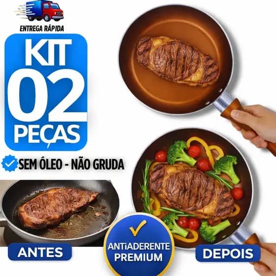 Frigideira de Alumínio 21 cm Estilo cobre com revestimento antiaderente Não Gruda top