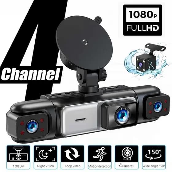 4 Canais 360 ° Girar Dash Cam 1080P Câmera De Carro Visão Noturna Monitor De Estacionamento G-Sensor Dashcam