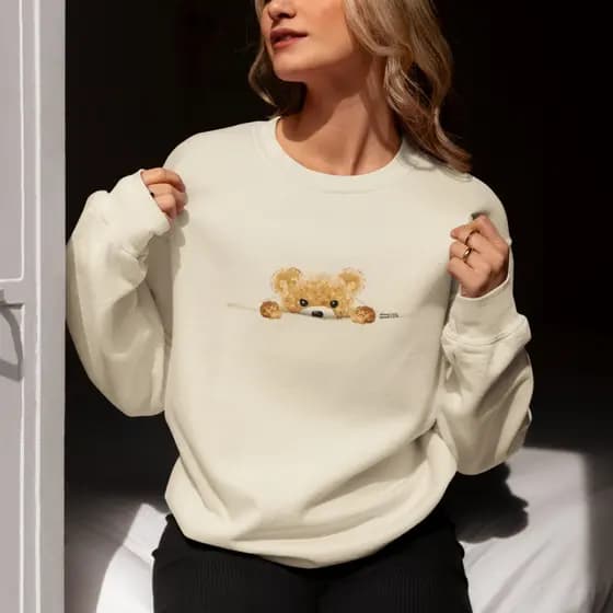 Moletom Blusa Frio Feminino Urso Carinhoso Sueters Algodao Alta Qualidade
