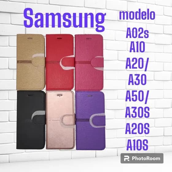 Capa Carteira filp cover Couro Sintetico compatível Samsung A10 A20/A30 A50/A30S A20S A10S A02S