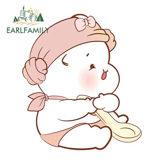 EARLFAMILY TCute Bear Adesivos De Carro Moda Oclusão Scratch Campervan Prancha De Surf Bicicleta Elétrica AutoTruck JDM