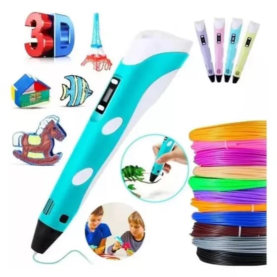 Caneta 3D para Desenho | Impressora 3D Manual DIY com Filamento Seguro | Crianças e Adultos