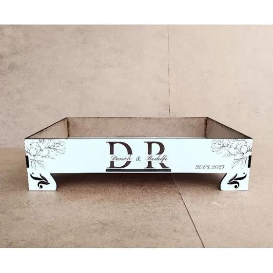 Bandeja Personalizada Toalete Casamento em MDF 20cm x 30cm