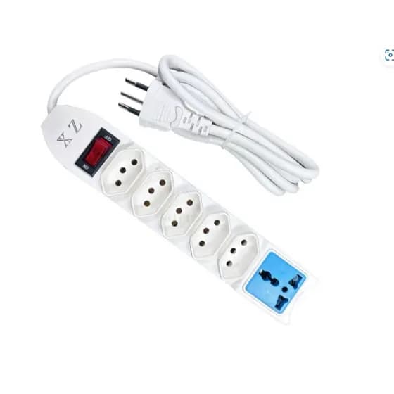 Extensão Filtro De Linha 5 Tomadas 1 Universal Bivolt 8205b