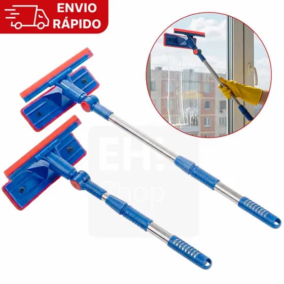 Rodo Limpa Vidro e Janela 2 em 1 Mágico Extensível com Esponja para Limpeza de Box e Espelho