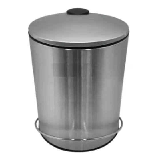 Lixeira INOX COM Pedal 5 litros Cesto Removível ABRE TAMPA LIXO BANHEIRO COZINHA ESCRITORIO 25CM