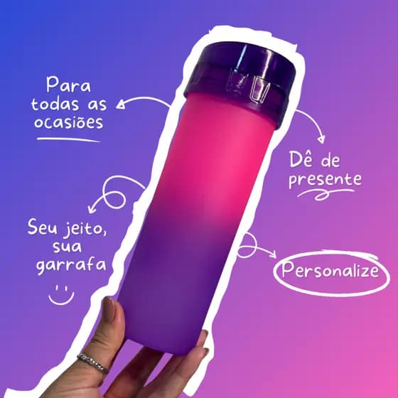 Squeeze Acquabio 480ml, garrafa de água, academia, criança, esporte - Personalizadas