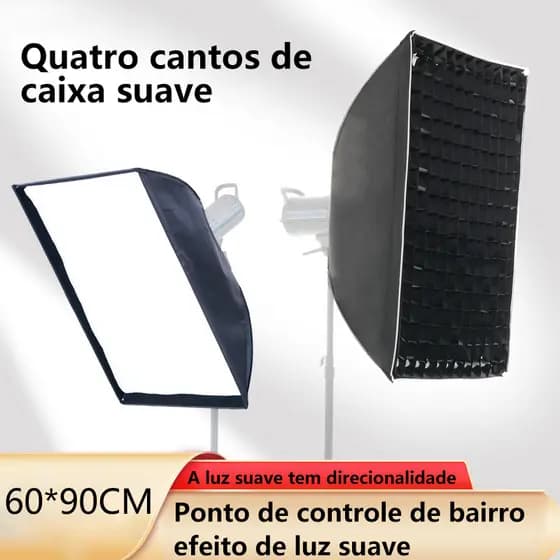 VEDO Kit Iluminação profissional Softbox 60*90cm Utilize com luzes fotográficas Fotos e Vídeos