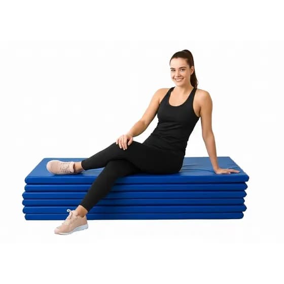 Colchonete 120x60x5cm Yoga Ginástica Exercícios | Espuma D23 Capa Impermeável Azul Preto