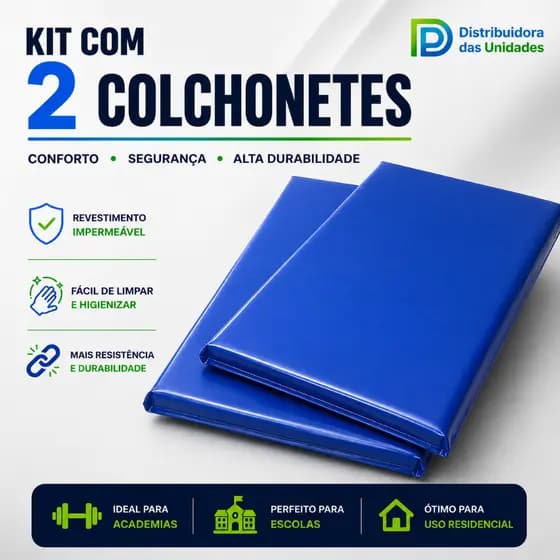 Kit 2 Colchonetes D28 1,90x60x5cm para Yoga Academia Escola Creche e Abdominal