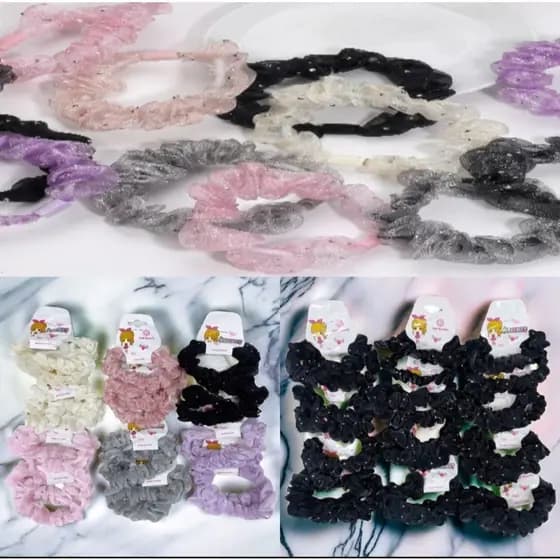 Kit 24 xuxinhas Com Strass Buchinha Cabelo Elastico de cabelo